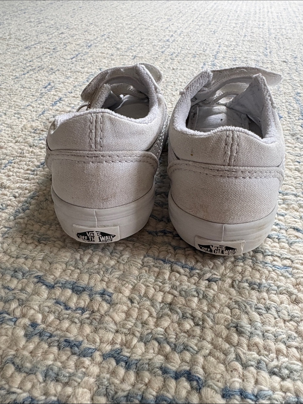 Vans Kids White Canvas Low Top Sneakers - Classic Lace-Up